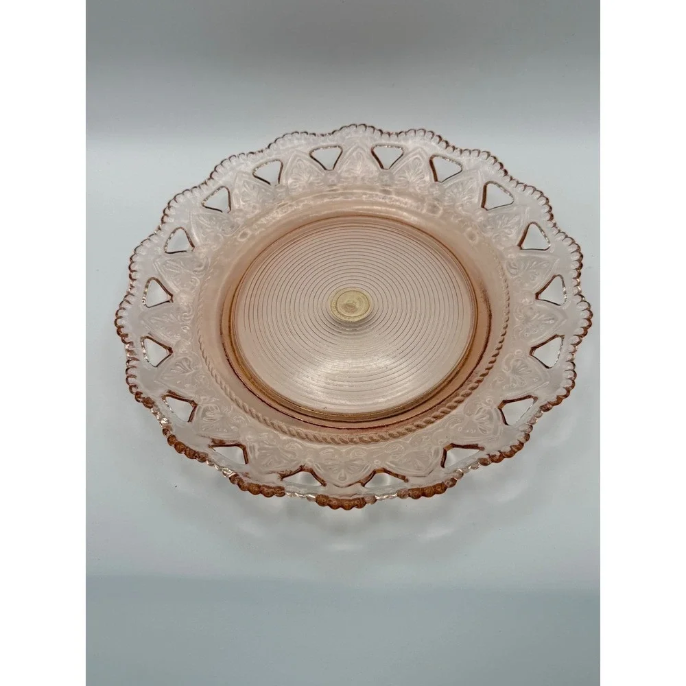 Williams-Sonoma Grande Cuisine Pink Glass Lace Edge 9